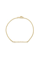 Matte gold Morse Bridge bracelet by EDXÚ featuring a diamond accent, displayed against a neutral background.