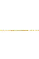 Close-up of EDXÚ Morse Bridge bracelet in matte gold with diamond accents, showcasing detailed design and craftsmanship.