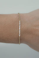Matte gold Morse Bridge bracelet by EDXÚ featuring diamond accents, stylish and elegant jewelry for everyday wear.