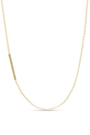 Matte gold Morse Bridge necklace with diamond accents from EDXÚ, featuring a sleek design and detailed craftsmanship.