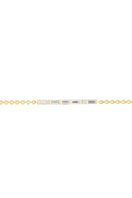 EDXÚ Morse Bridge Necklace in matte gold with diamond accents, close-up front view showing detailed chain and pendant design.