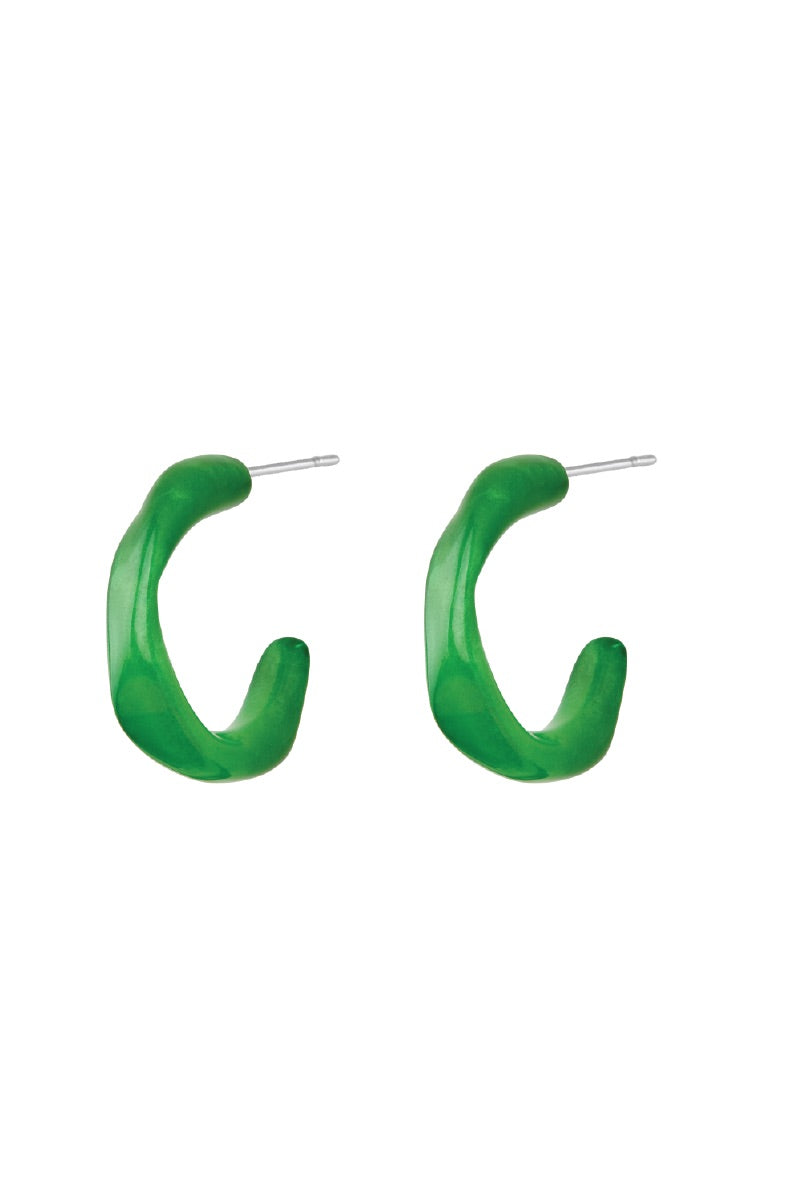 MULTIWAY CANDY HOOPS IN GOLD AND GREEN - CULT MIA