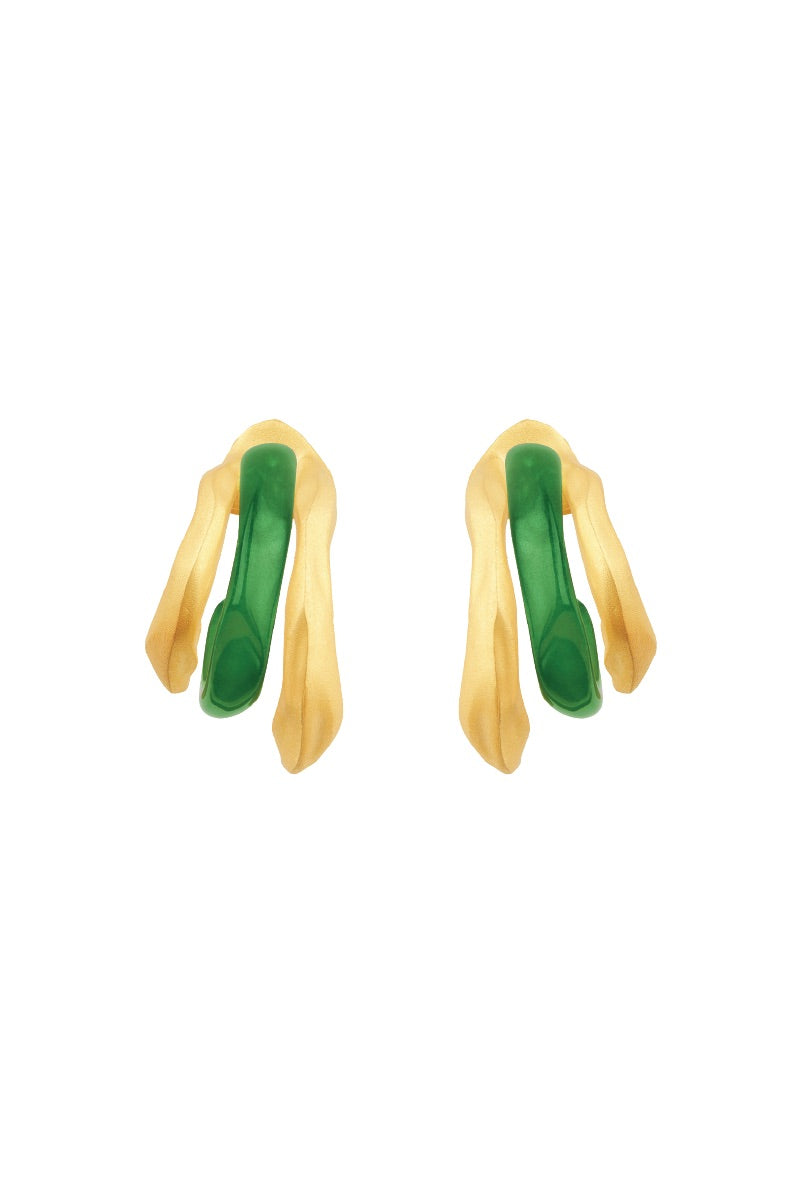 MULTIWAY CANDY HOOPS IN GOLD AND GREEN - CULT MIA