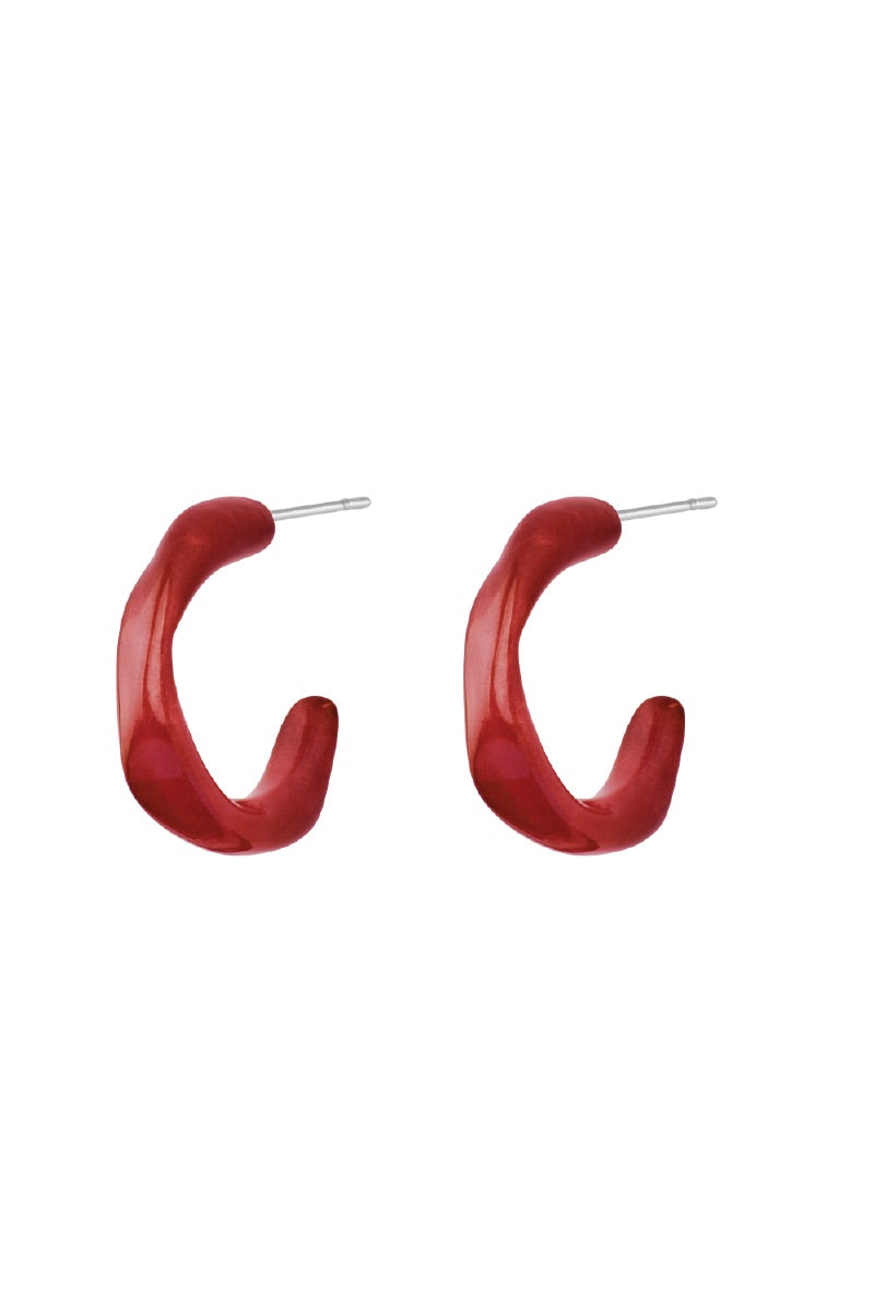 MULTIWAY CANDY HOOPS IN GOLD AND RED - CULT MIA
