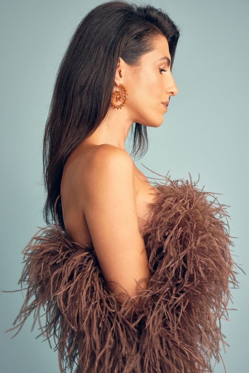 KAIA MOCHA FEATHER MINI DRESS | CULT MIA | Nana Gotti KAIA MOCHA FEATHER MINI DRESS | CULT MIA | Nana Gotti
