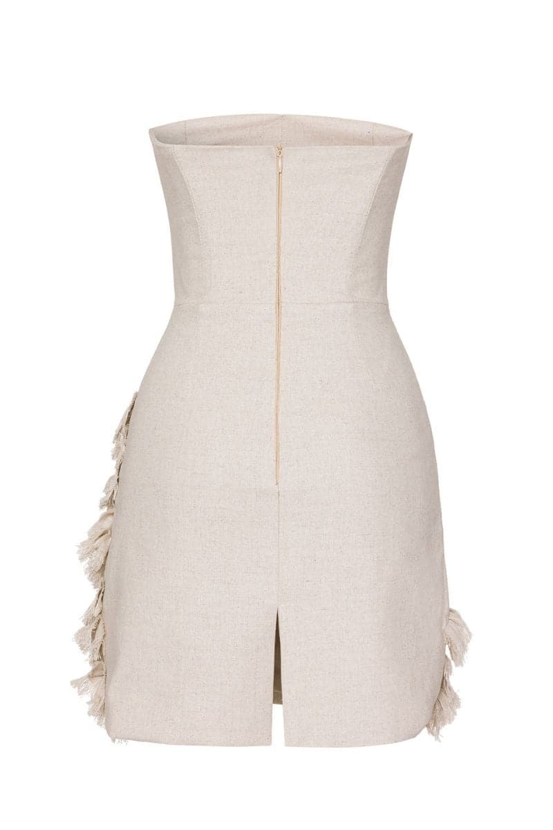 KOA STRAPLESS LINEN DRESS | Nana Gotti | CULT MIA
