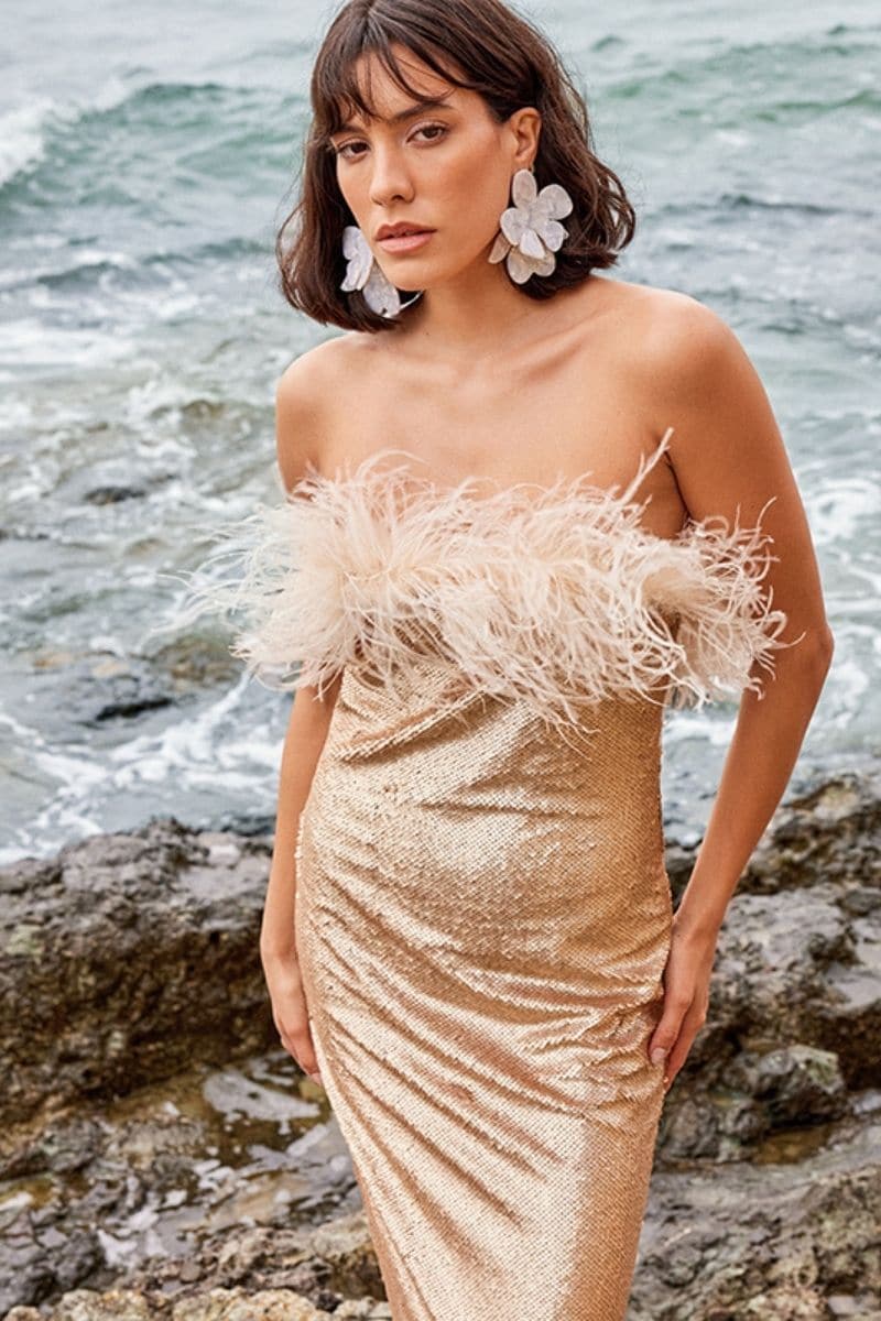 MARISOL CHAMPAGNE SEQUIN DRESS | CULT MIA | Nana Gotti MARISOL CHAMPAGNE SEQUIN DRESS | CULT MIA | Nana Gotti