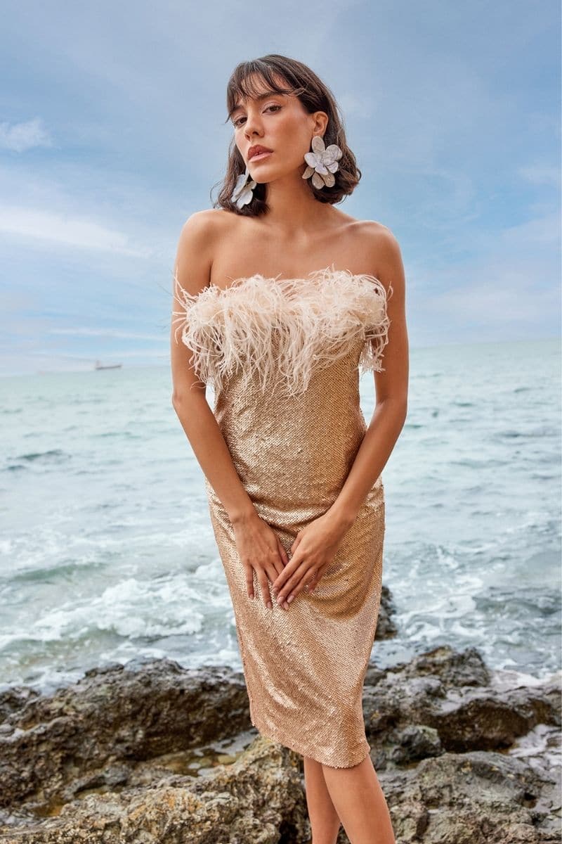 MARISOL CHAMPAGNE SEQUIN DRESS | CULT MIA | Nana Gotti MARISOL CHAMPAGNE SEQUIN DRESS | CULT MIA | Nana Gotti