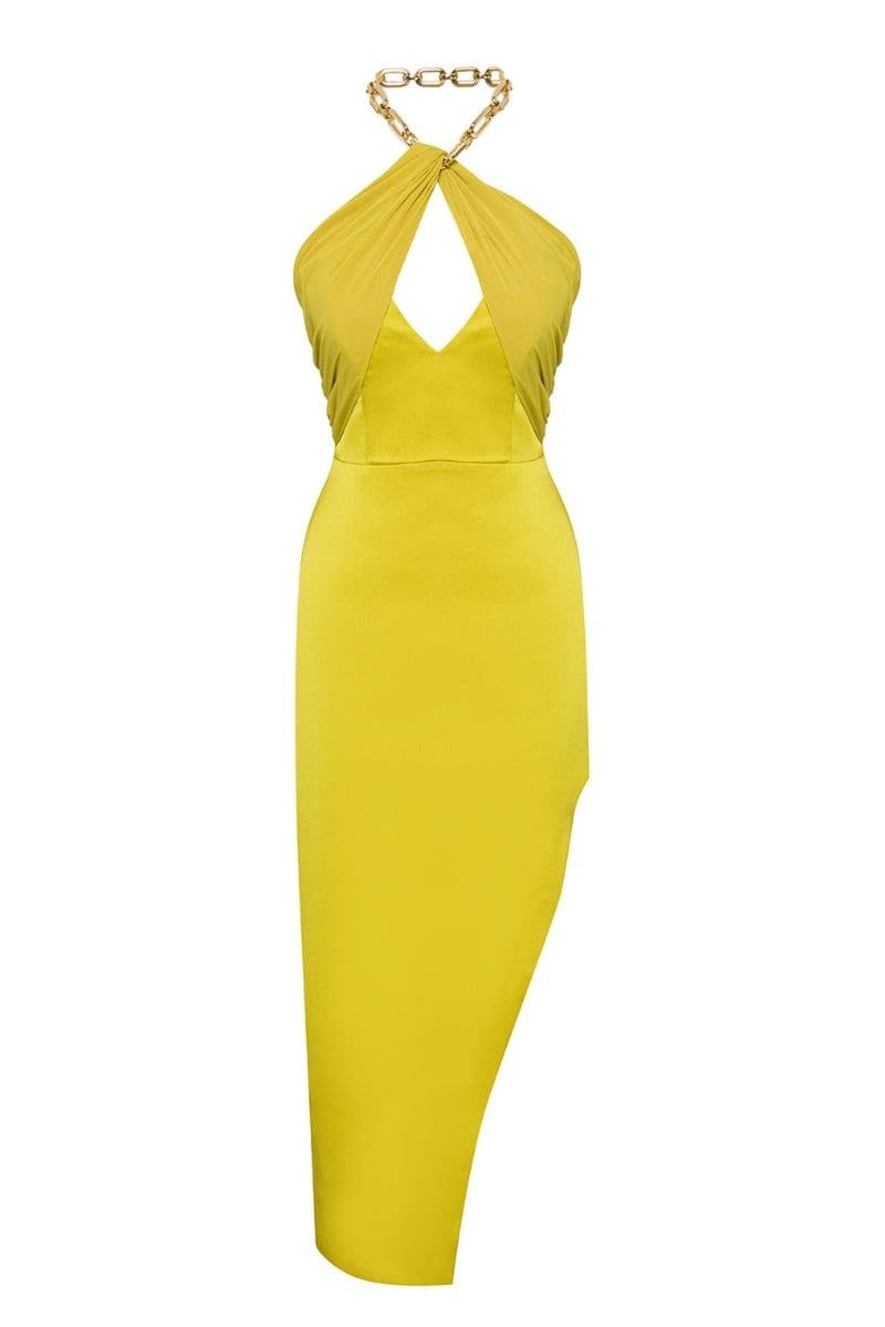 MAYA ELECTRIC HALTER CREPE DRESS | Nana Gotti | CULT MIA