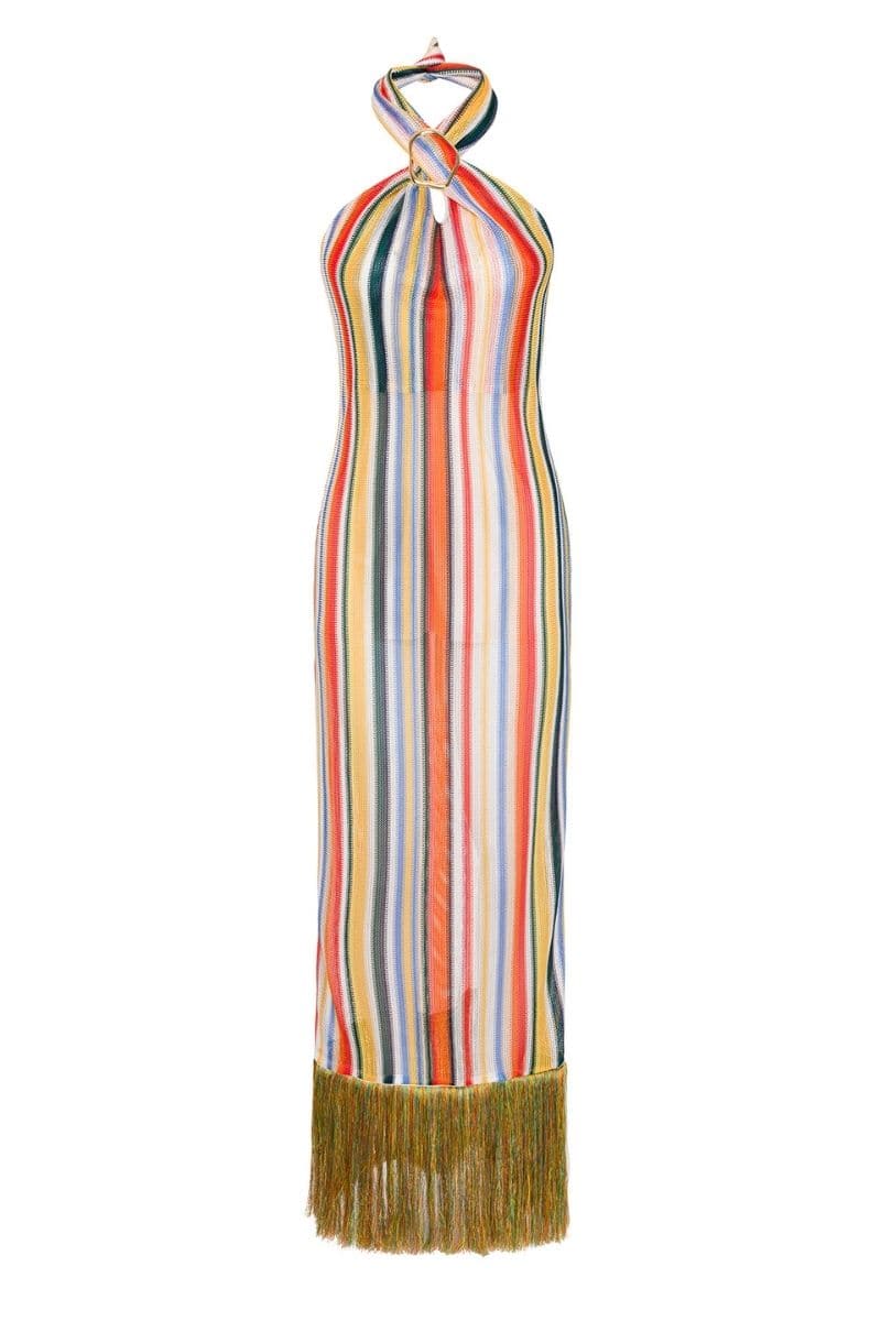 TULANI STRIPED HALTER DRESS | Nana Gotti | CULT MIA