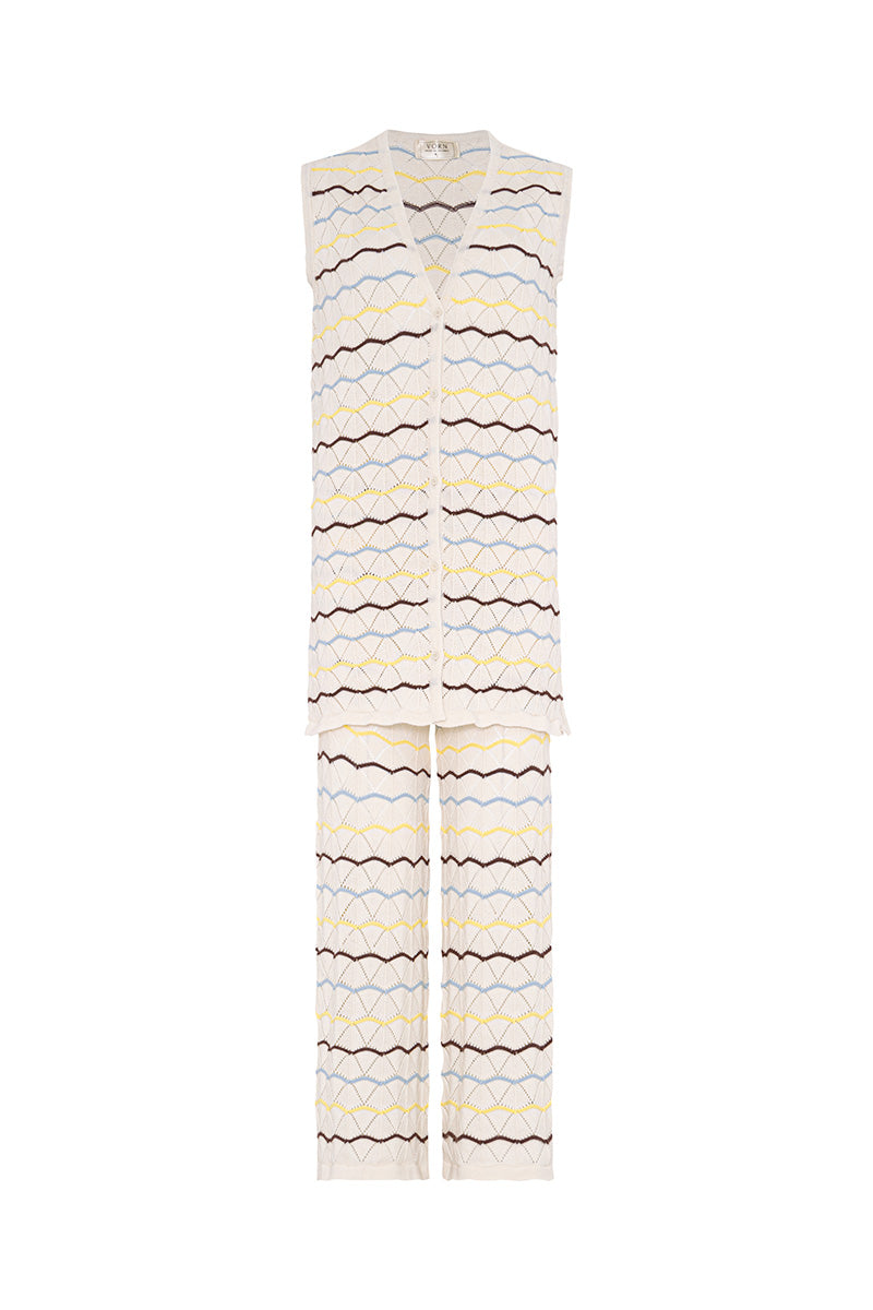 Vorn Design Nautica Set in Calm co-ords featuring a matching top and pants in soft, calming fabric for casual wear.
