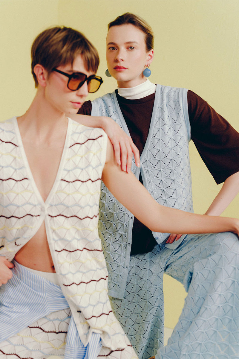 Vorn Design Nautica ice blue co-ord set featuring a stylish matching top and pants, perfect for casual or trendy wear.