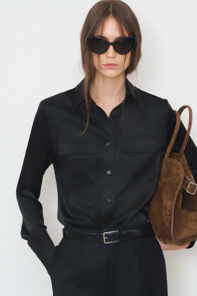 FITTED SHIRT IN BLACK - CULT MIA