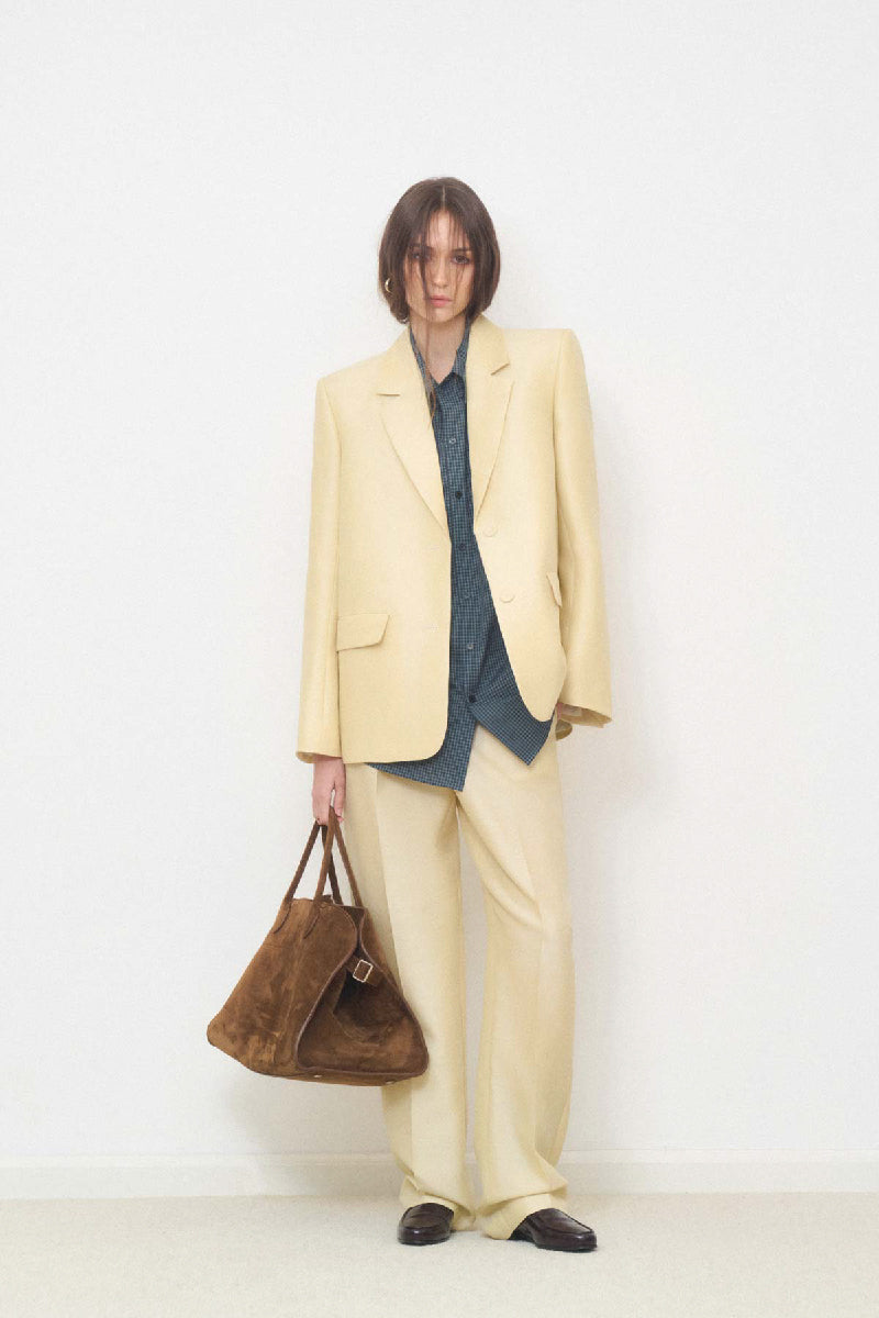 STRAIGHT-LEG PANTS WITH FRONT DARTS IN BEIGE - CULT MIA
