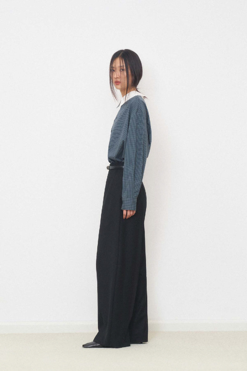 RELAXED SHIRT WITH BUTTONS IN NAVY - CULT MIA