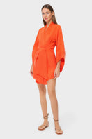 niLuu Ember Amara mini kimono robe displayed on a hanger, featuring soft fabric and elegant design perfect for loungewear.