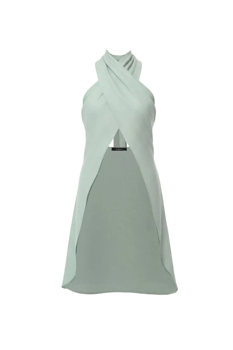 JADE LIZ CROSS HALTER TOP - CULT MIA