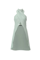niLuu Jade Liz Cross Halter Top, stylish women's halter top with a cross design, showcased on a mannequin.