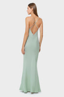 NiLuu Jade Scarlet slip dress, a stylish maxi dress with a flowing silhouette and elegant design, perfect for casual or dressy occasions.