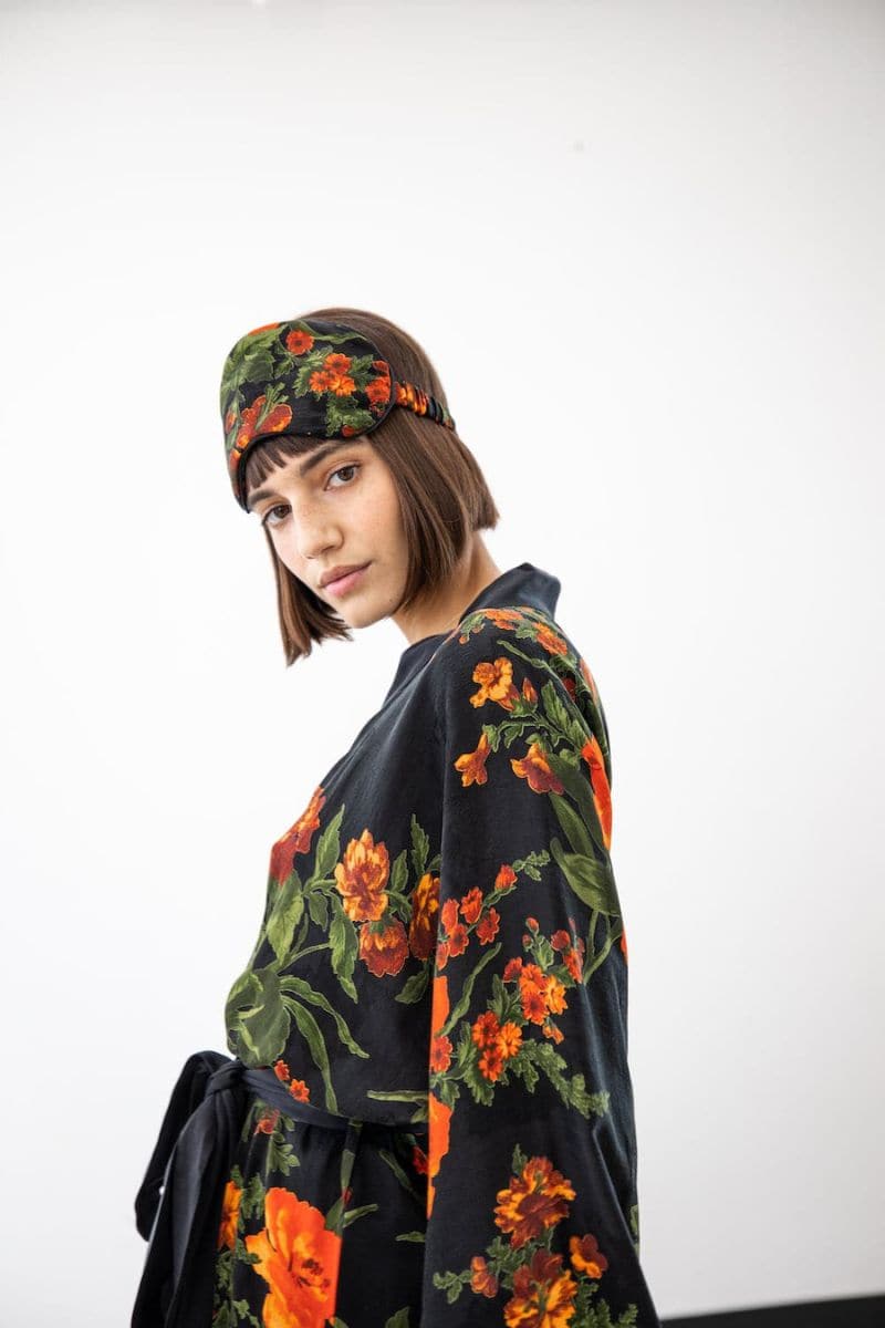 OLIVIA PRINTED VEGAN SILK ROBE | Niluu | CULT MIA