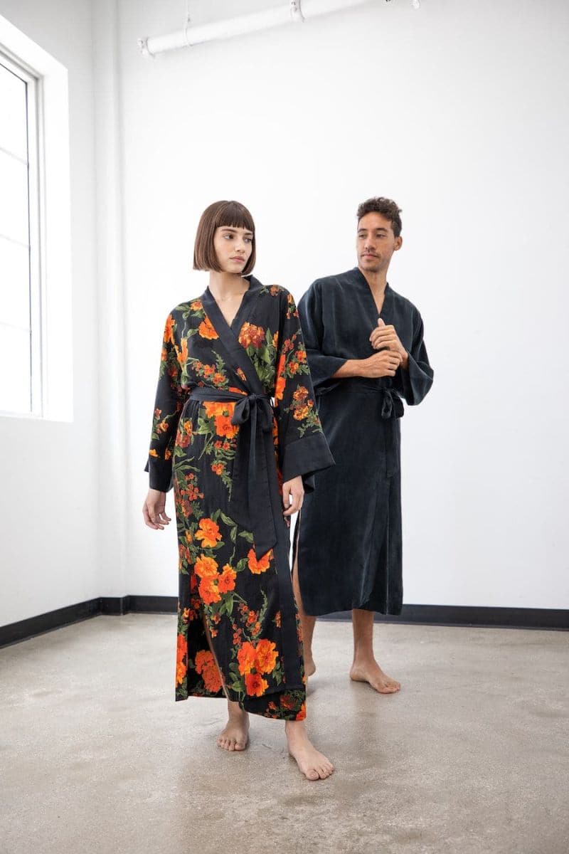 OLIVIA PRINTED VEGAN SILK ROBE | Niluu | CULT MIA