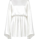 Izakova Nina white mini dress displayed on a hanger with a fitted silhouette and sleeveless design, perfect for casual or summer wear.