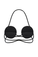 Nué black spiral optical bra, stylish tops with a bold spiral design, featuring a sleek black fabric and modern cut.