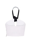 White Cult Mia X Nué Studio rose corset top, stylish women's tops with structured design and floral details.