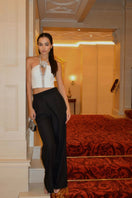 White Cult Mia X Nué Studio rose corset top, stylish women’s fashion top with structured fit and floral design.