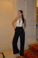 Nué CULT MIA X NUÉ STUDIO rose corset top, white, stylish women's top with fitted design and lace-up front detail.