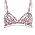 Pink Nué Rose Quartz embellished bra with intricate beadwork and delicate design, perfect as a stylish lingerie top.