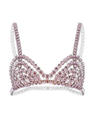 Pink Nué Rose Quartz embellished bra with intricate beadwork and delicate design, perfect as a stylish lingerie top.