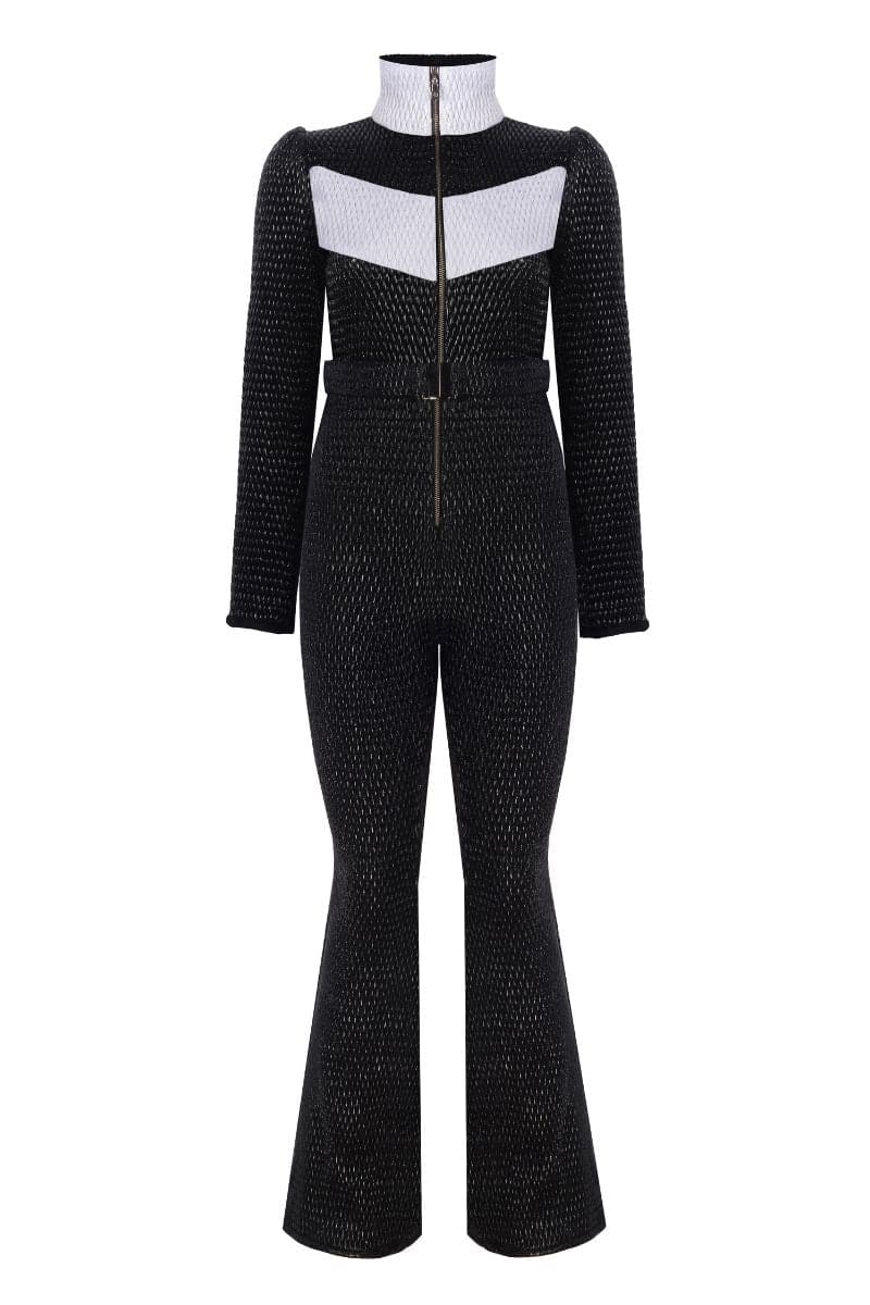 BLACK AND WHITE ONE-PIECE SKI SUIT | Nur Karaata | CULT MIA
