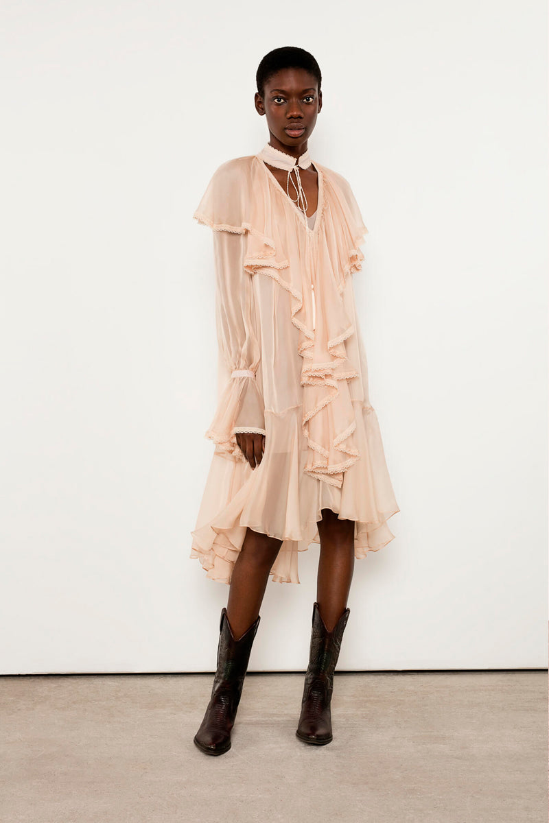 OCEAN OF THE TENDERNESS MIDI DRESS IN BEIGE - CULT MIA