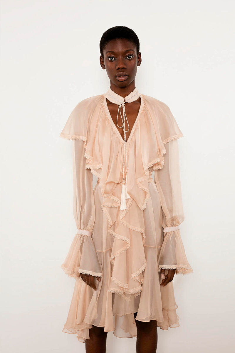 OCEAN OF THE TENDERNESS MIDI DRESS IN BEIGE - CULT MIA
