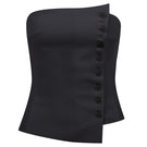 Black ODYLE top by Nazlı Ceren, front view showing fitted design and minimalist style.