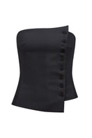 Black ODYLE top by Nazlı Ceren, front view showing fitted design and minimalist style.