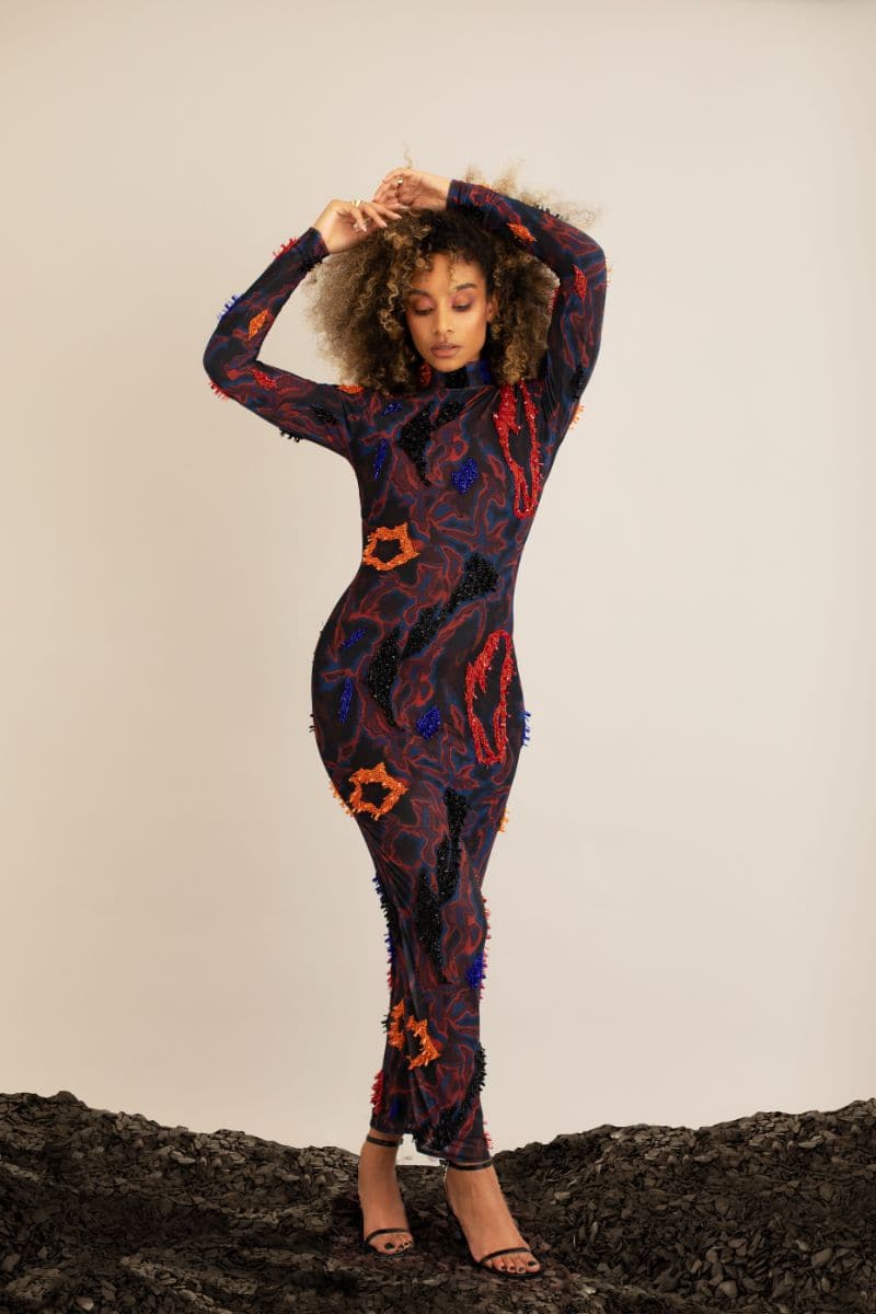 ZUSI MIDNIGHT BLUE ANKLE LENGTH DRESS | Onalaja | CULT MIA