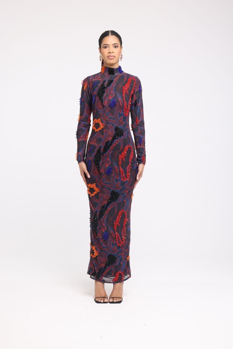 ZUSI MIDNIGHT BLUE ANKLE LENGTH DRESS | Onalaja | CULT MIA