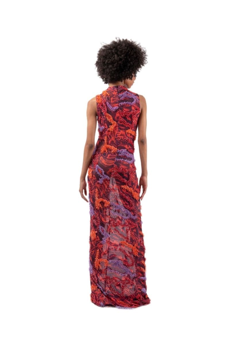 zusi maxim maxi dress in red & purple combo onalaja Onalaja Zusi Maxim Maxi Dress in Red & Purple Combo