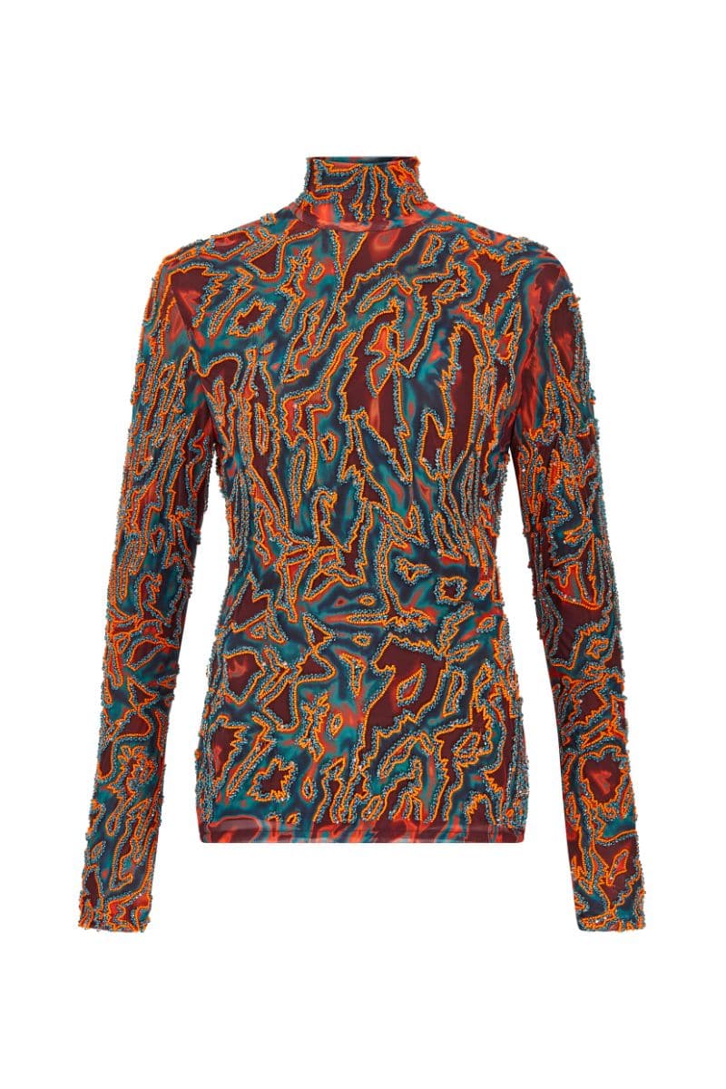 ZUWA BLUE AND ORANGE BODYSUIT | Onalaja | CULT MIA