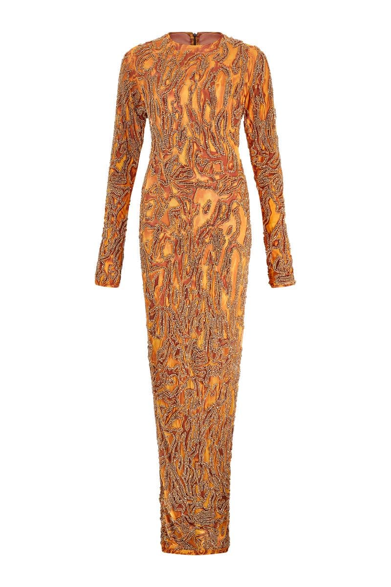 ZUWA GOLD EMBELLISHED MAXI DRESS | Onalaja | CULT MIA