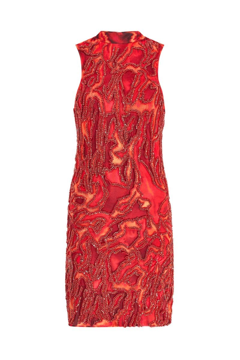ZUWA RED AND ORANGE SLEEVELESS MINI DRESS | Onalaja | CULT MIA