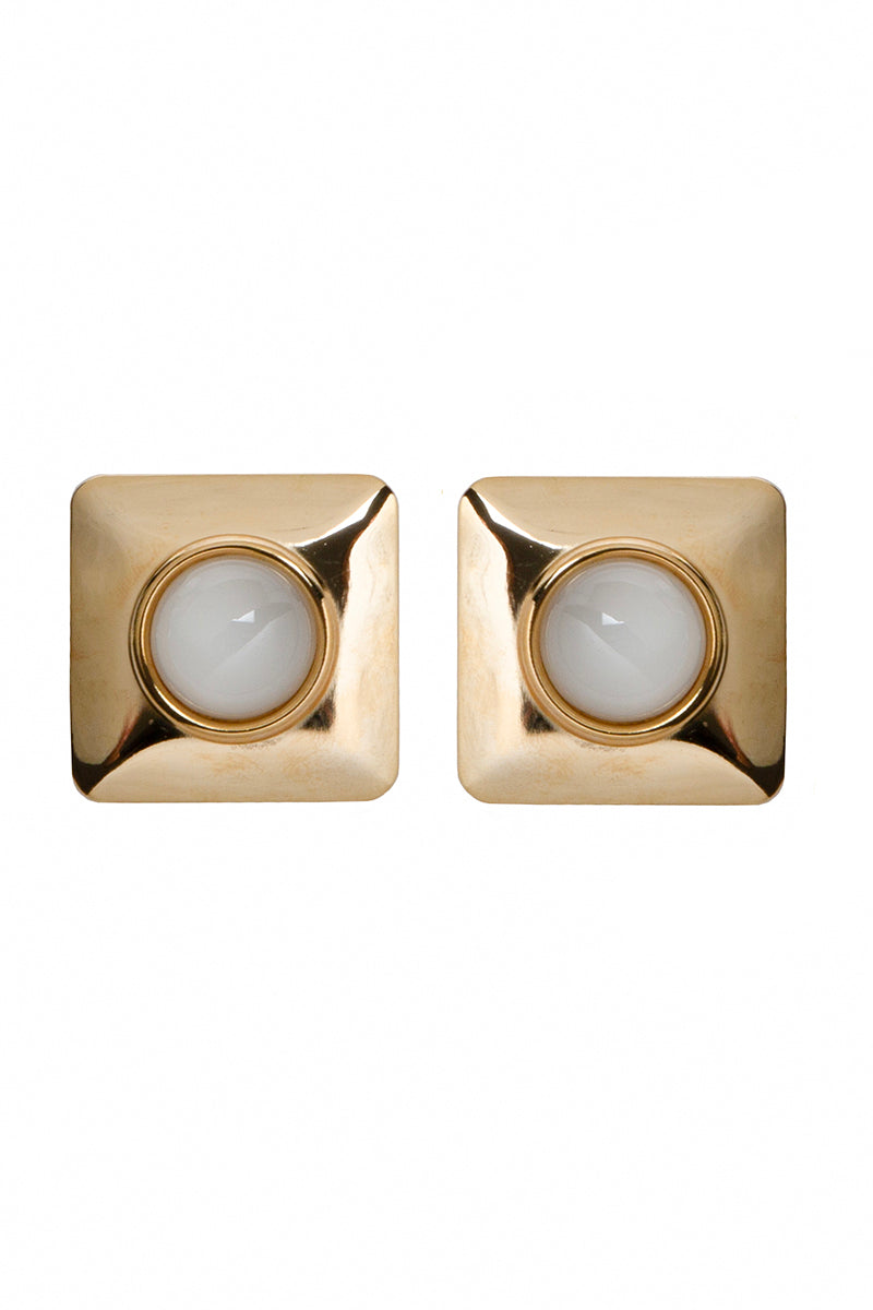 Silver Emma earrings by Silvia Gnecchi featuring sleek, minimalist design with polished finish and secure hooks.