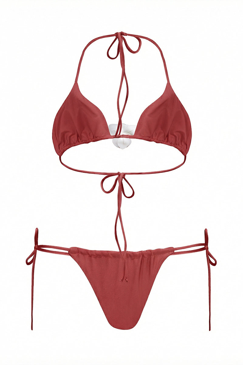 LAURA ESCOBAR Orchid Bikini in Rosé with a back view, featuring a stylish bikini top and bottom in soft orchid pink fabric.