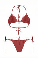 Pink orchid bikini by Laura Escobar, featuring a stylish back design in rose color, perfect for beachwear.