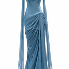 Urban Muse Orelis blue gown featuring elegant fabric and flowing design, perfect for formal occasions.