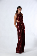 Aquarel Studio burgundy KAYA top with long sleeves and a relaxed fit, displayed on a neutral background.