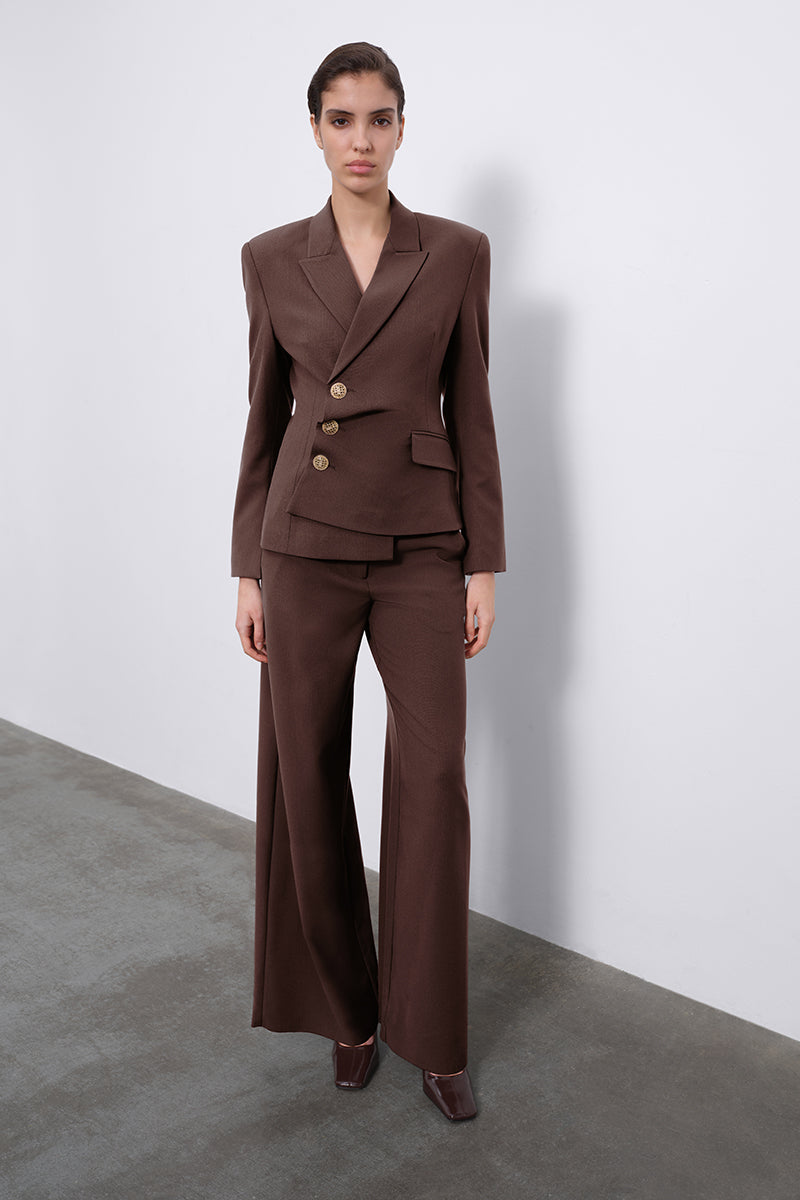 ORIS WIDE-LEG TROUSERS IN CHOCOLATE