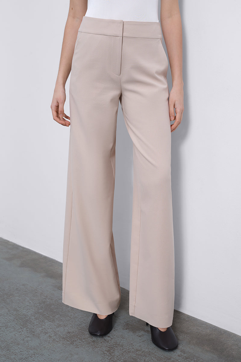 ORIS WIDE-LEG TROUSERS IN BEIGE
